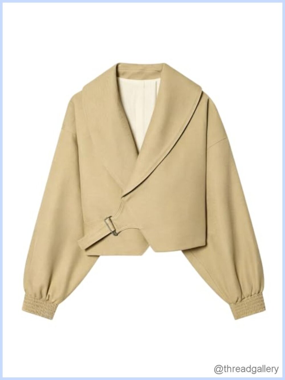 Oversized Cropped Jacket Balloon Sleeve Casual Layering Coat